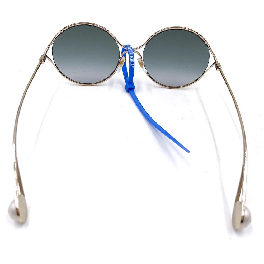 Gucci Round Sunglasses Round Pearl Tip Gold Metal Frame GG0253S - Picture 6 of 15